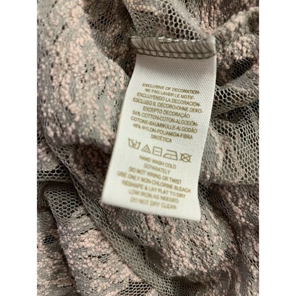 Free People XS Sheer Lace Top Balloon Style Gray - Picture 10 of 10